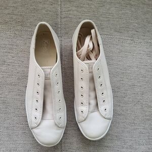 KEDS | Leather Platform Sneaker Beige Sz 8.5
